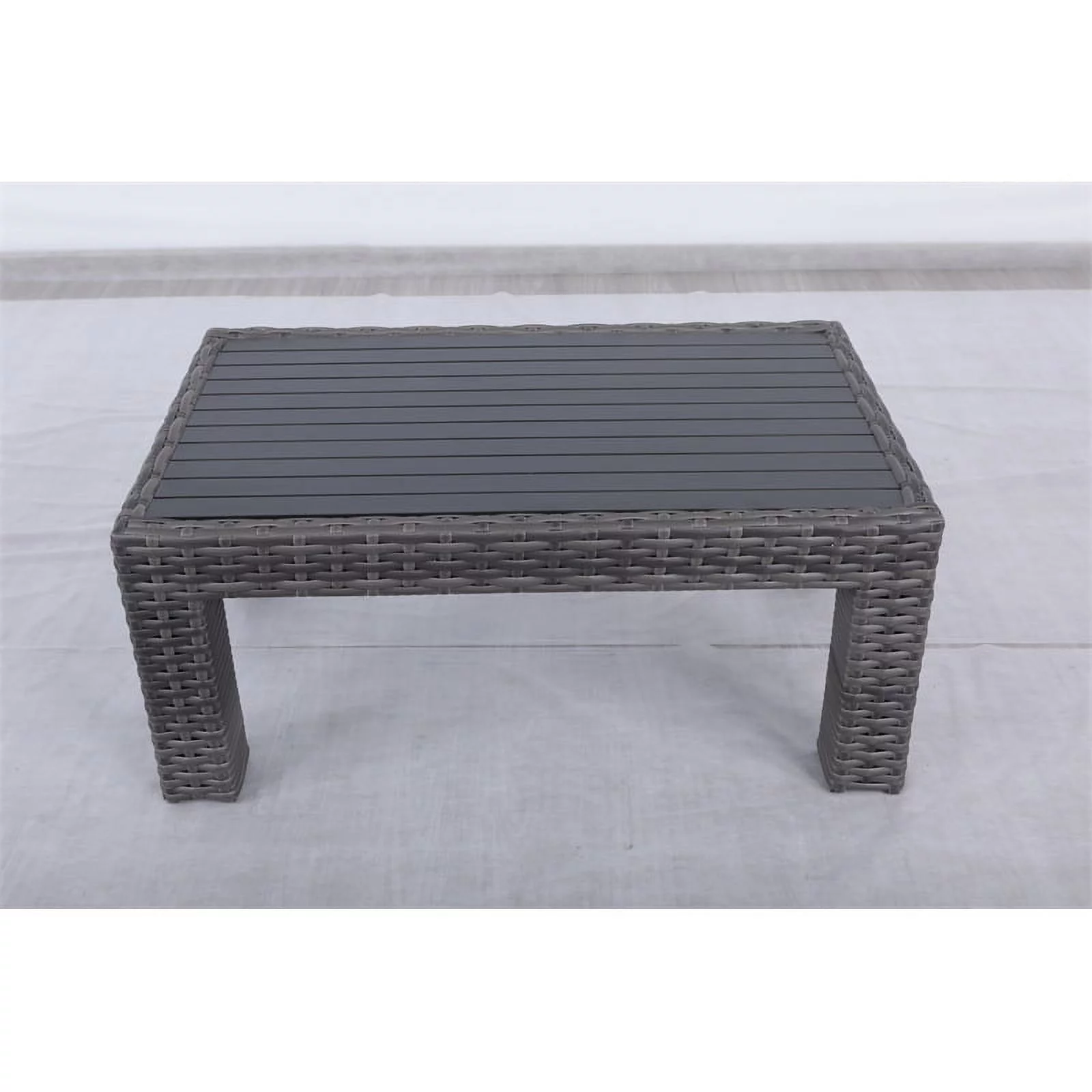 Teva Patio Bora Bora Wicker Rattan Patio Coffee Table with Glass Top