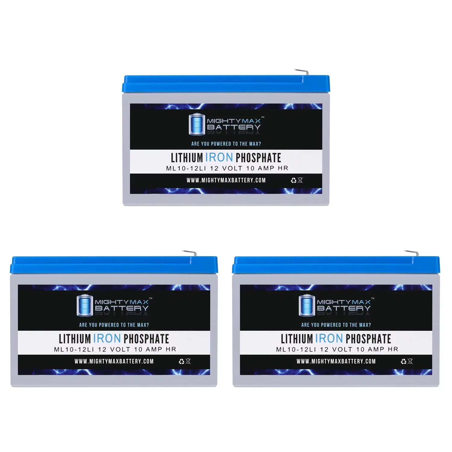 12V 10AH Lithium Replacement Battery Compatible with Haijiu 6-DFM-7, MK ES7-12 - 3 Pack