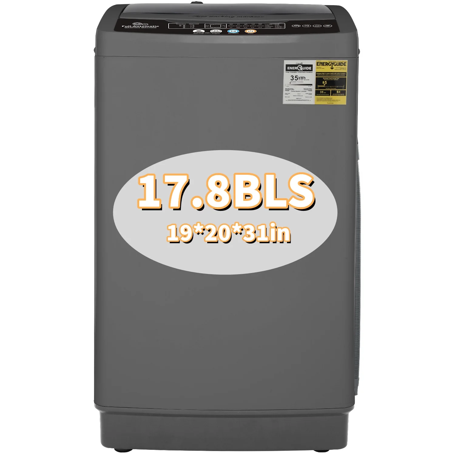 Qhomic 17.8 lbs Portable Washing Machine, 2 in 1 Full Automatic Washer & Dryer with Drain Pump, LED Display, Visual Glass Top-Load, 10 Wash Programs 8 Water Level for Home/Apartment/RV/Dorm