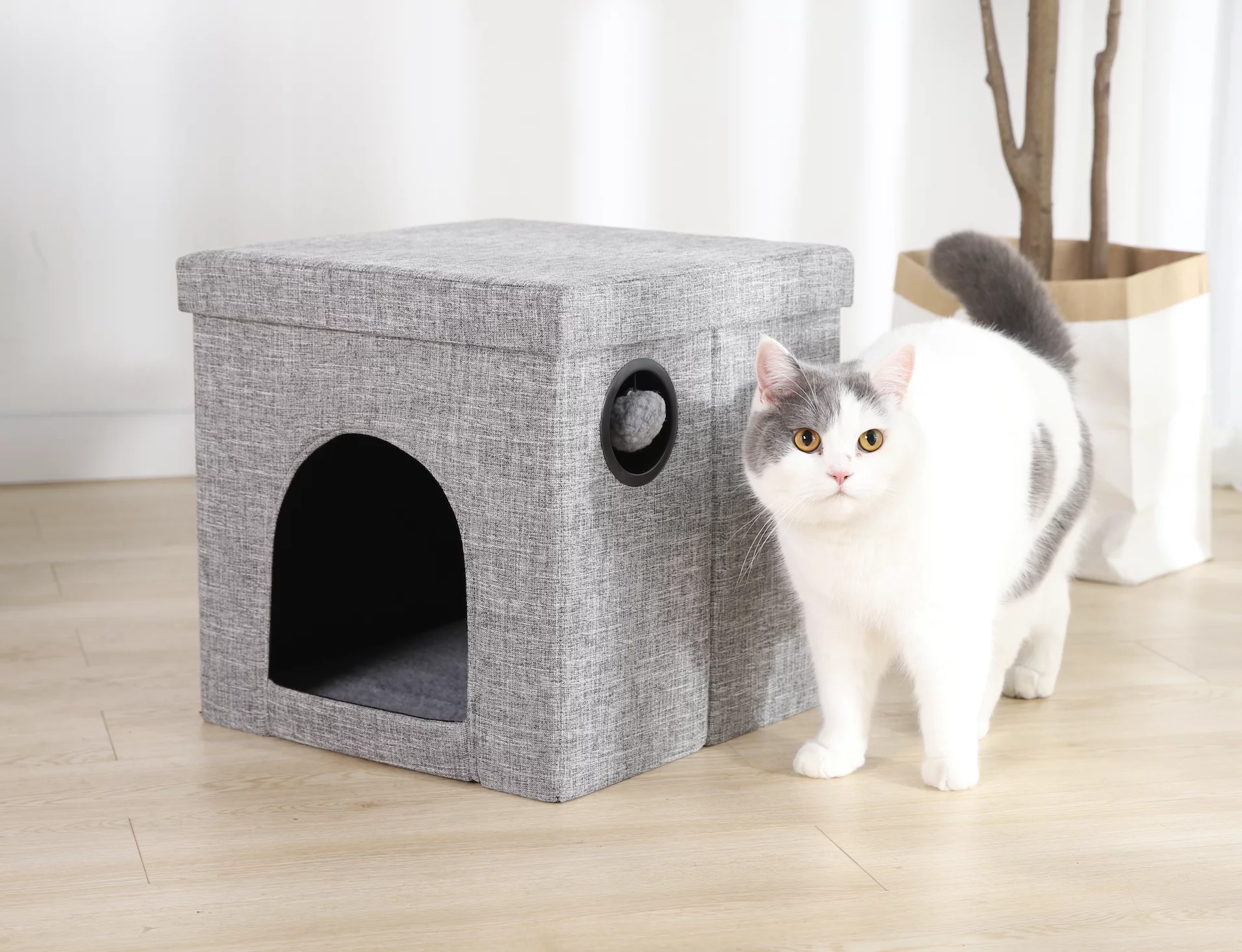 Vibrant Life Small Cat Cube Condo, Gray, 15