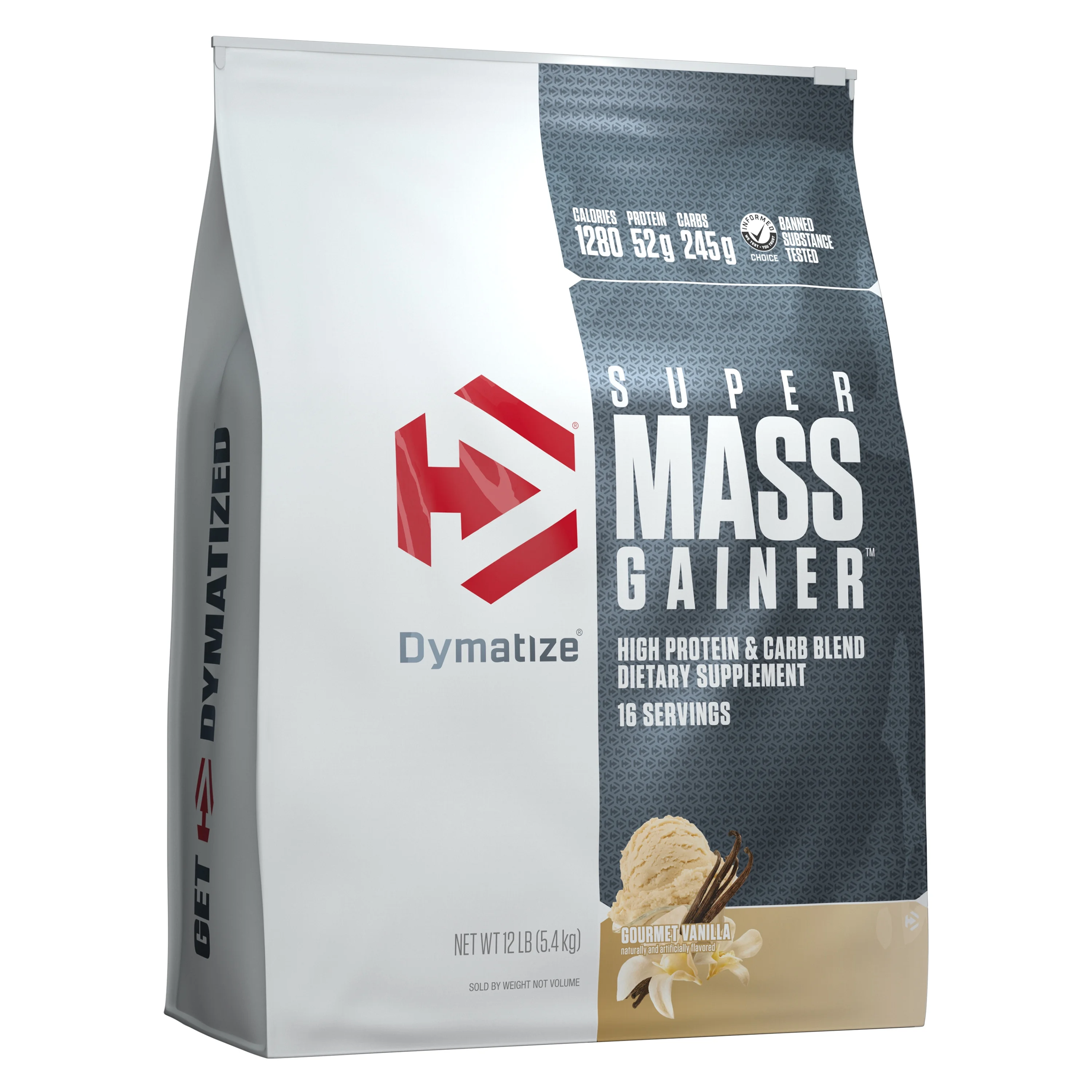 Dymatize Super Mass Gainer, Gourmet Vanilla, 12 lb