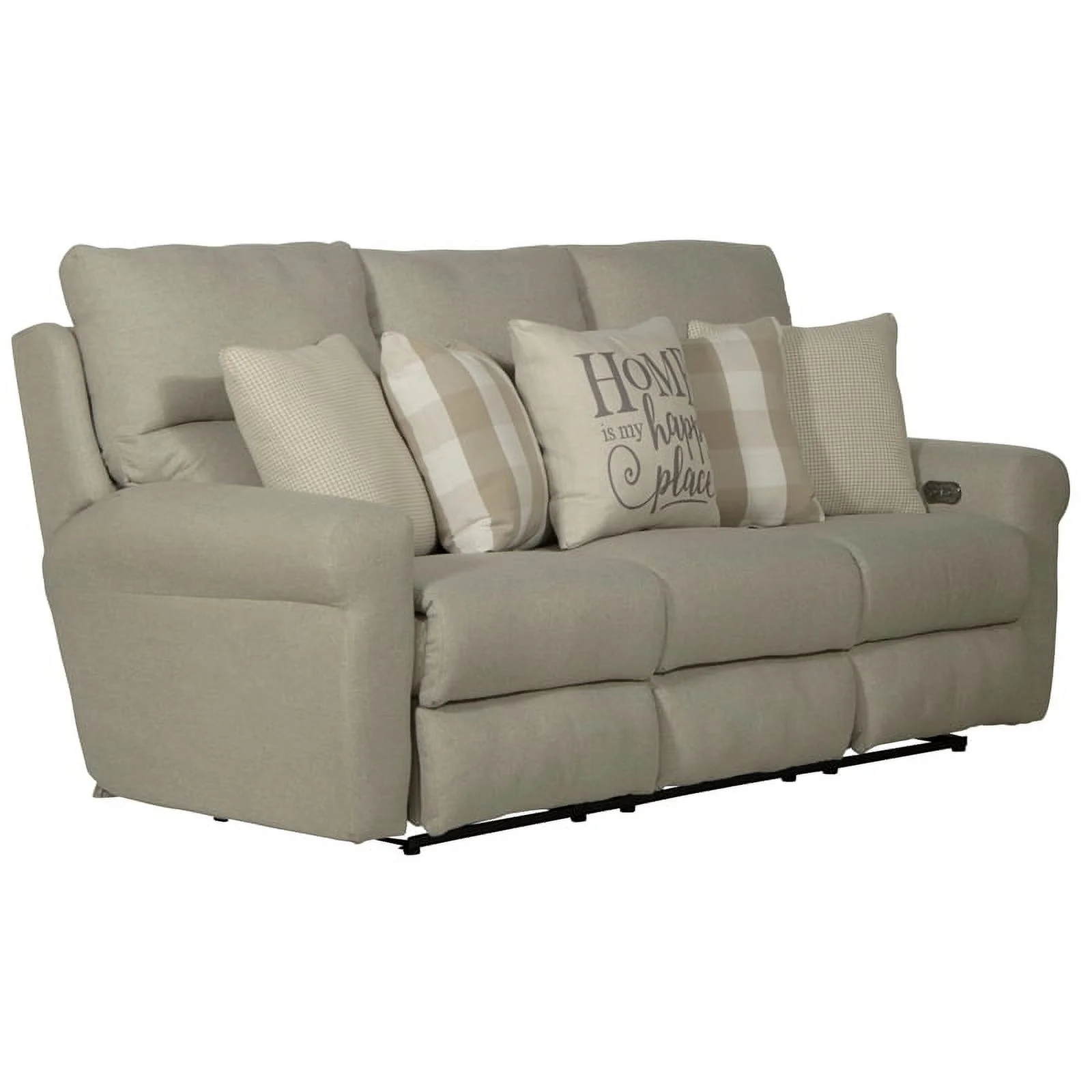 Catnapper Eastland Power Lay Flat Reclining Sofa in Beige Fabric