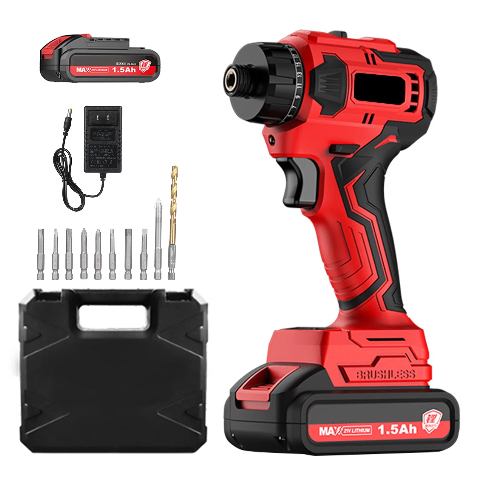 Carevas Electric Screwdriver, 21V, 2 Speed Control Modes, Multifunctional Repairing Tool Kit, Brushless Motor, Household Appliances