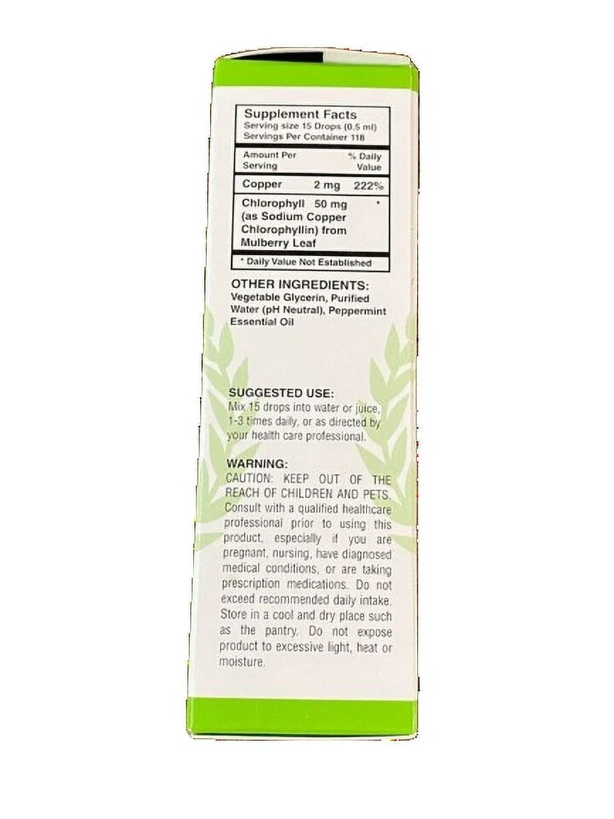 Liquid Chlorophyll Herbal Supplement 2 Fl oz