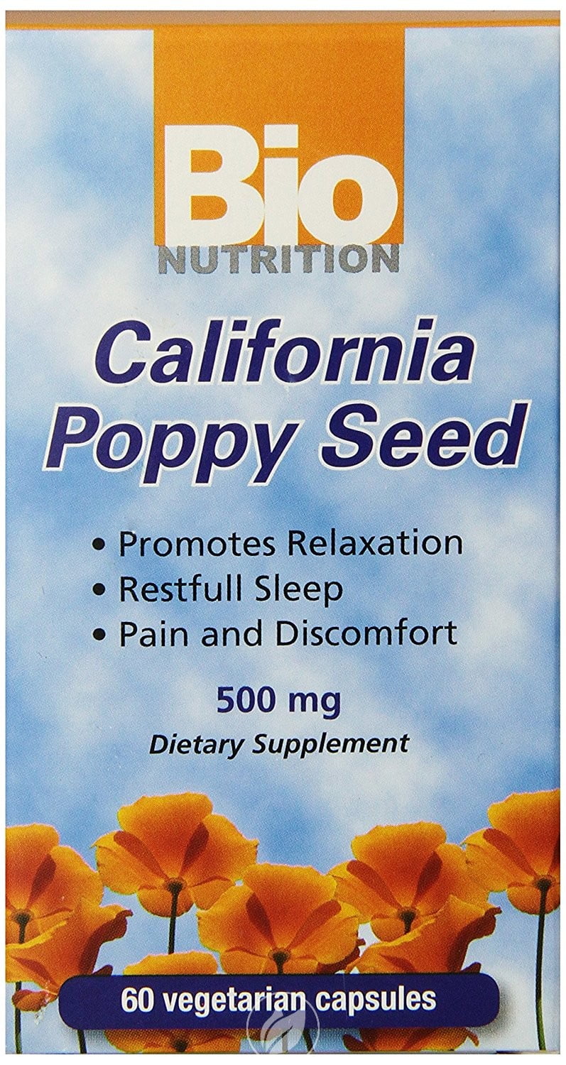 California Poppy Seed 60 VEG CAPS by Bio Nutrition Inc, Pack of 2