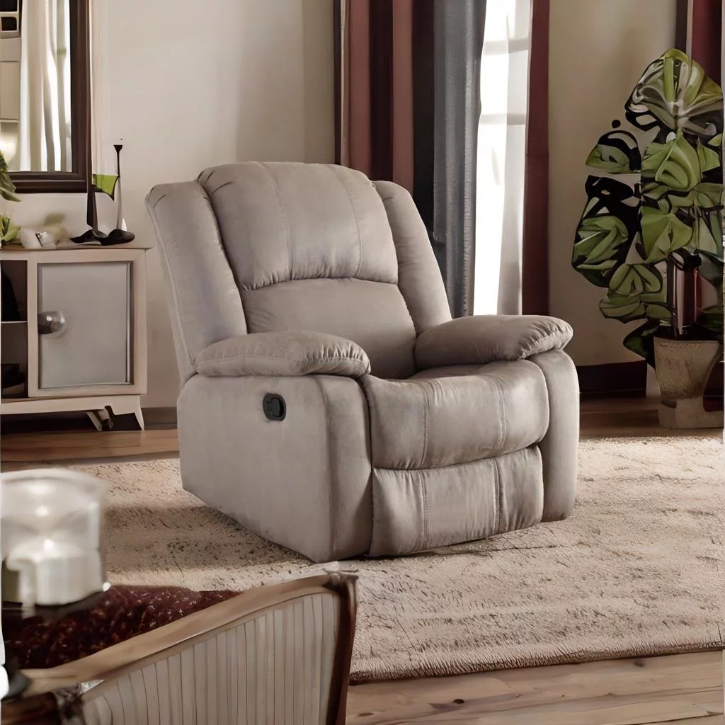 Microfiber Gliding Recliner , Gray