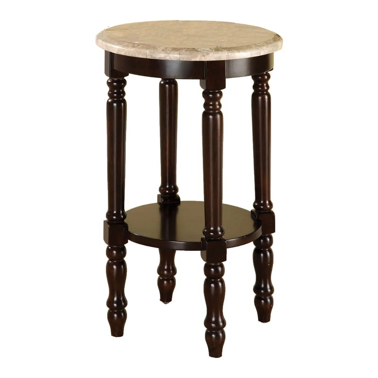 Bowery Hill Round Transitional Wood End Table in Dark Cherry