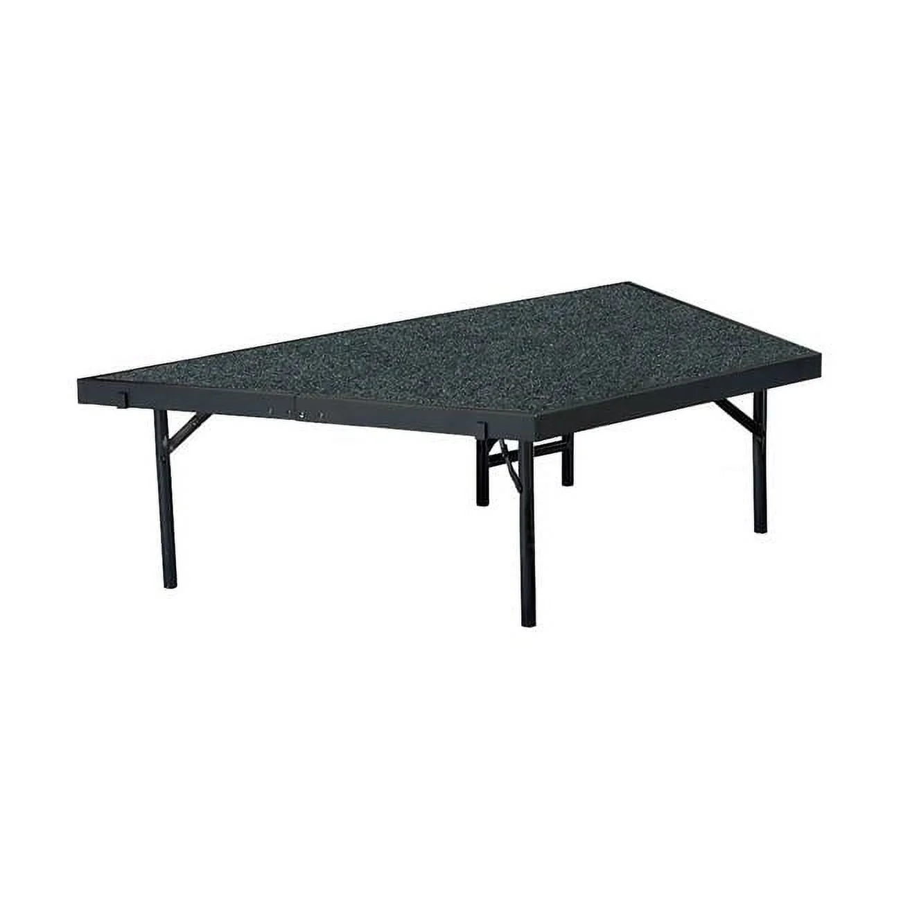 National Public Seating SP4816C-40 Stage Pie with Red Carpet, Black - 16 x 48 x 96 in.
