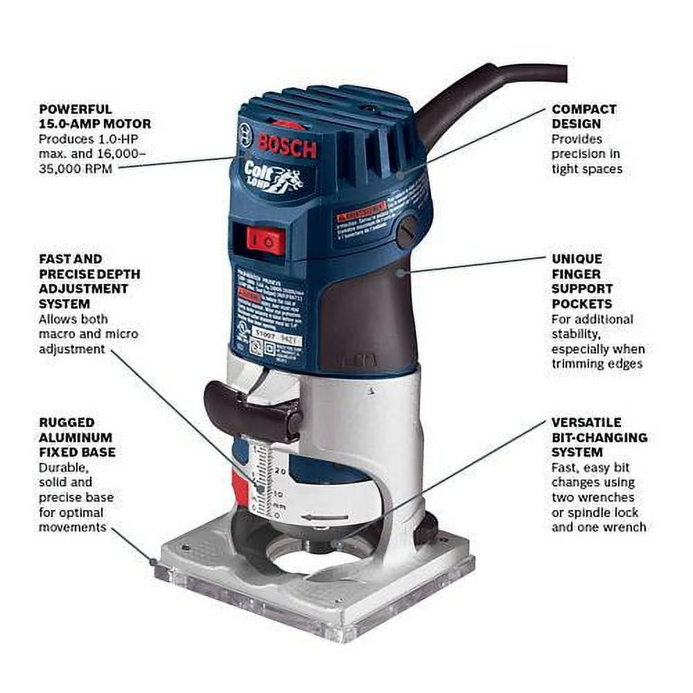 Bosch 1 HP Electric Variable Speed Palm Router