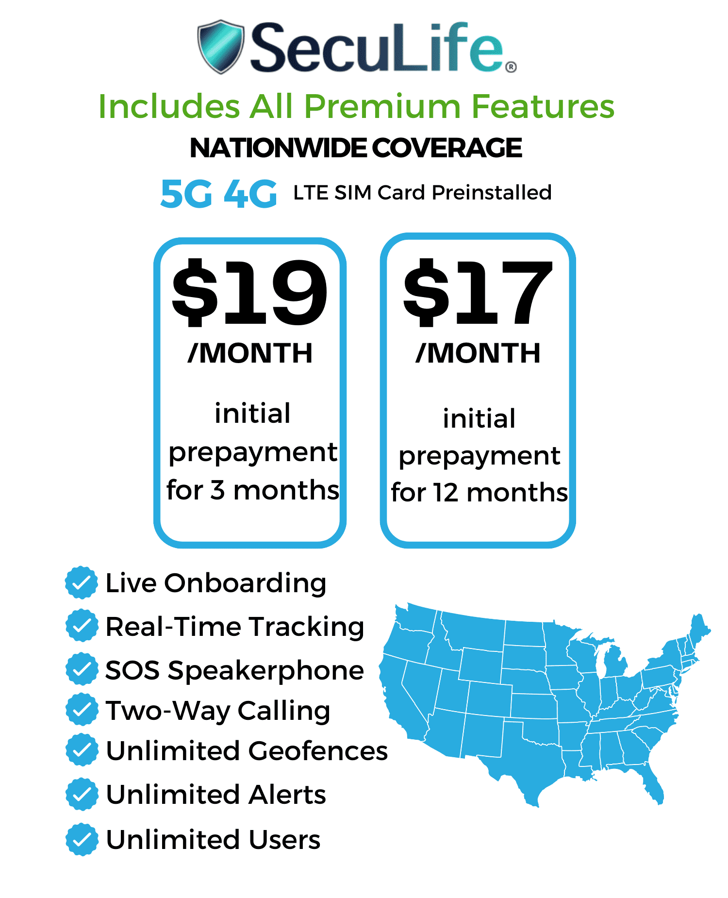 Seculife SOS Wristband Life Saving GPS Tracker - Fall Alert - SOS Button - 2 Way Calling - Seniors, Elderly Monitoring App Tracking