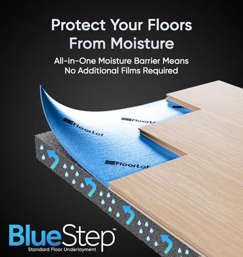 BlueStep Underlayment with Moisture Barrier for Laminate and Wood Floors, (200 sq.ft Roll)