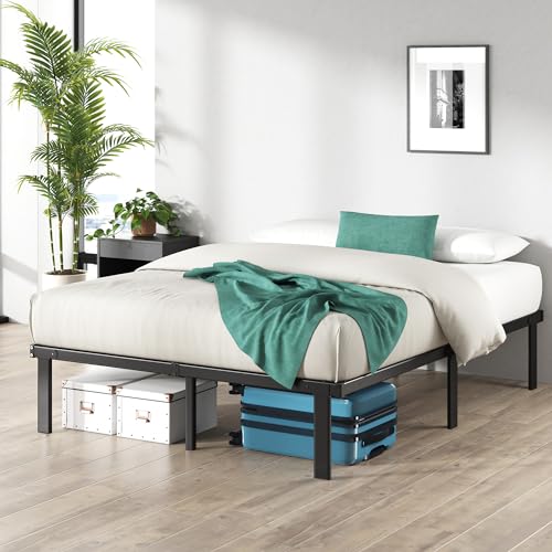 ZINUS SmartBase Tool-Free Assembly Mattress Foundation, 14 Inch Metal Platform Bed Frame, No Box Spring Needed, Sturdy Steel Frame, Underbed Storage, Black, Twin, Regular