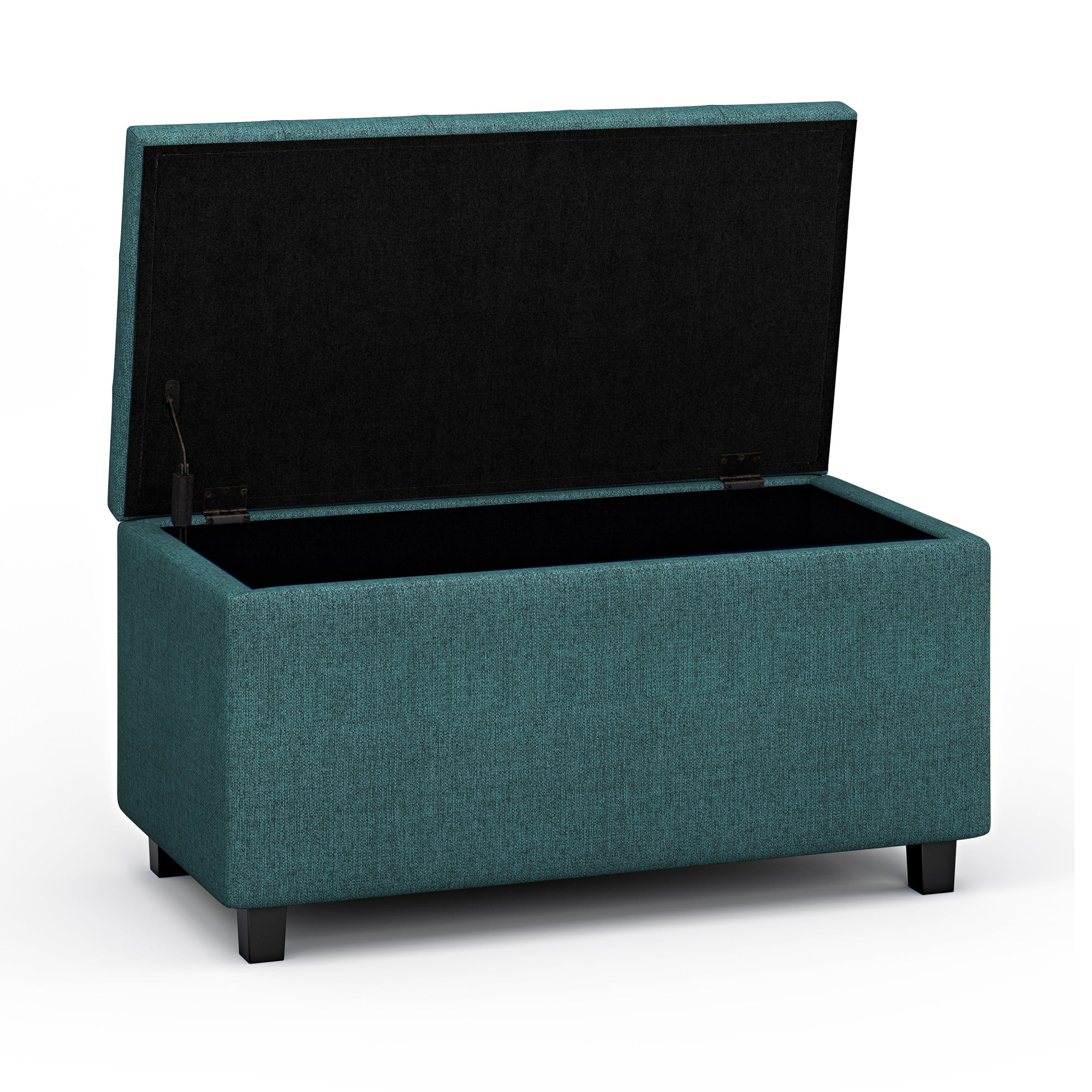 Simpli Home Cosmopolitan Storage Ottoman in Teal