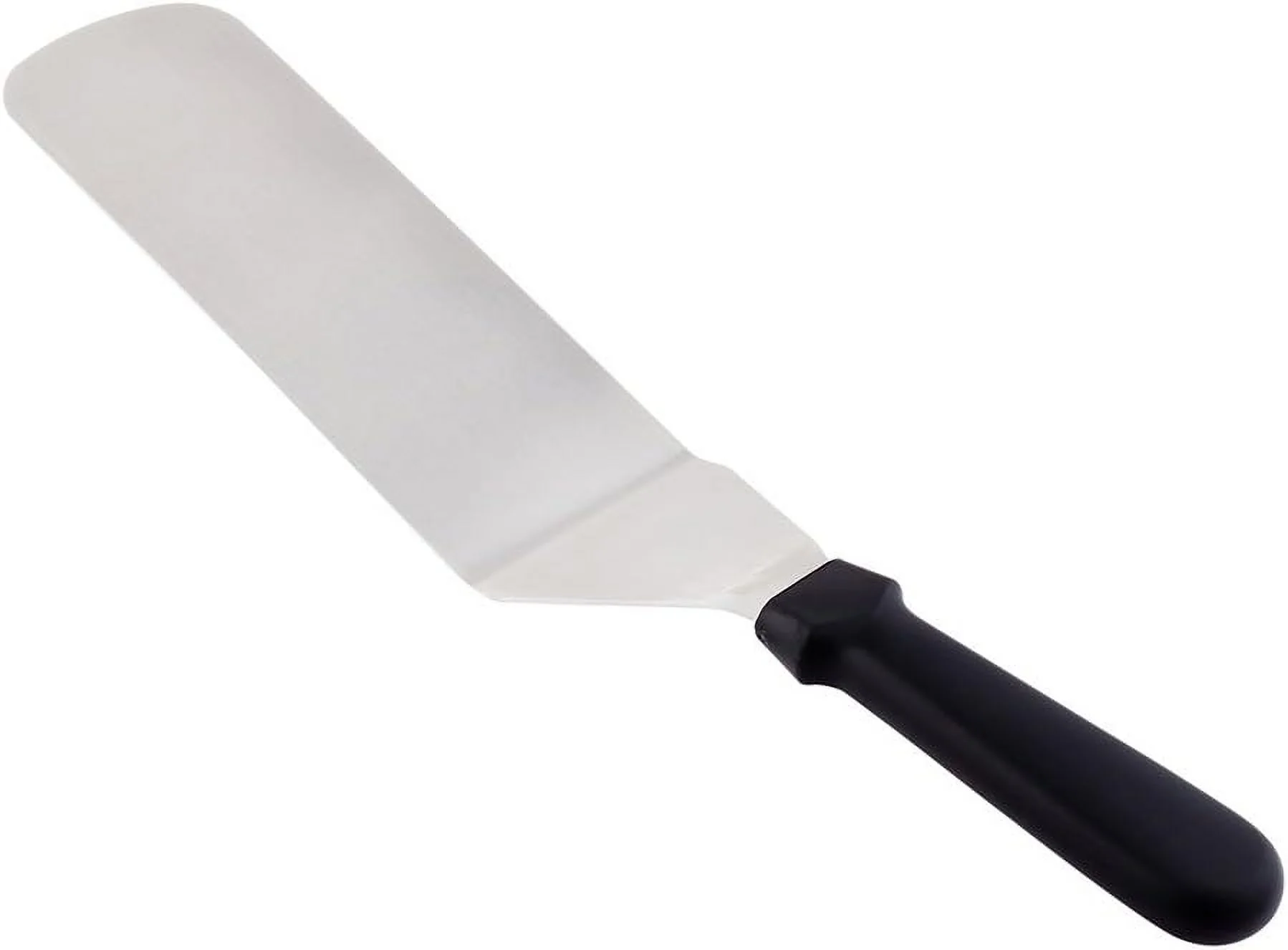 Met Lux 15 Inch Solid 1 Heat-Resistant Hamburger - With Plastic Handle Heavy-Duty Stainless Steel Griddle Spatula Hashbrowns Eggs Crepes Or Pancakes