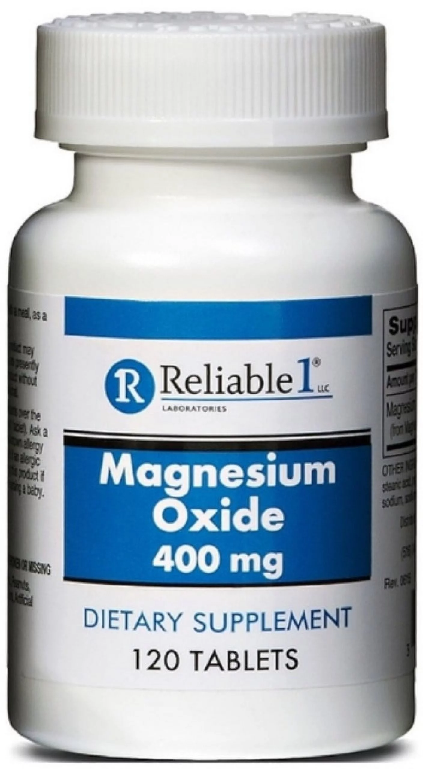Reliable 1 Magnesium Oxide 400 mg Dietary Supplement Tablets, 120 ea (Pack of 4)