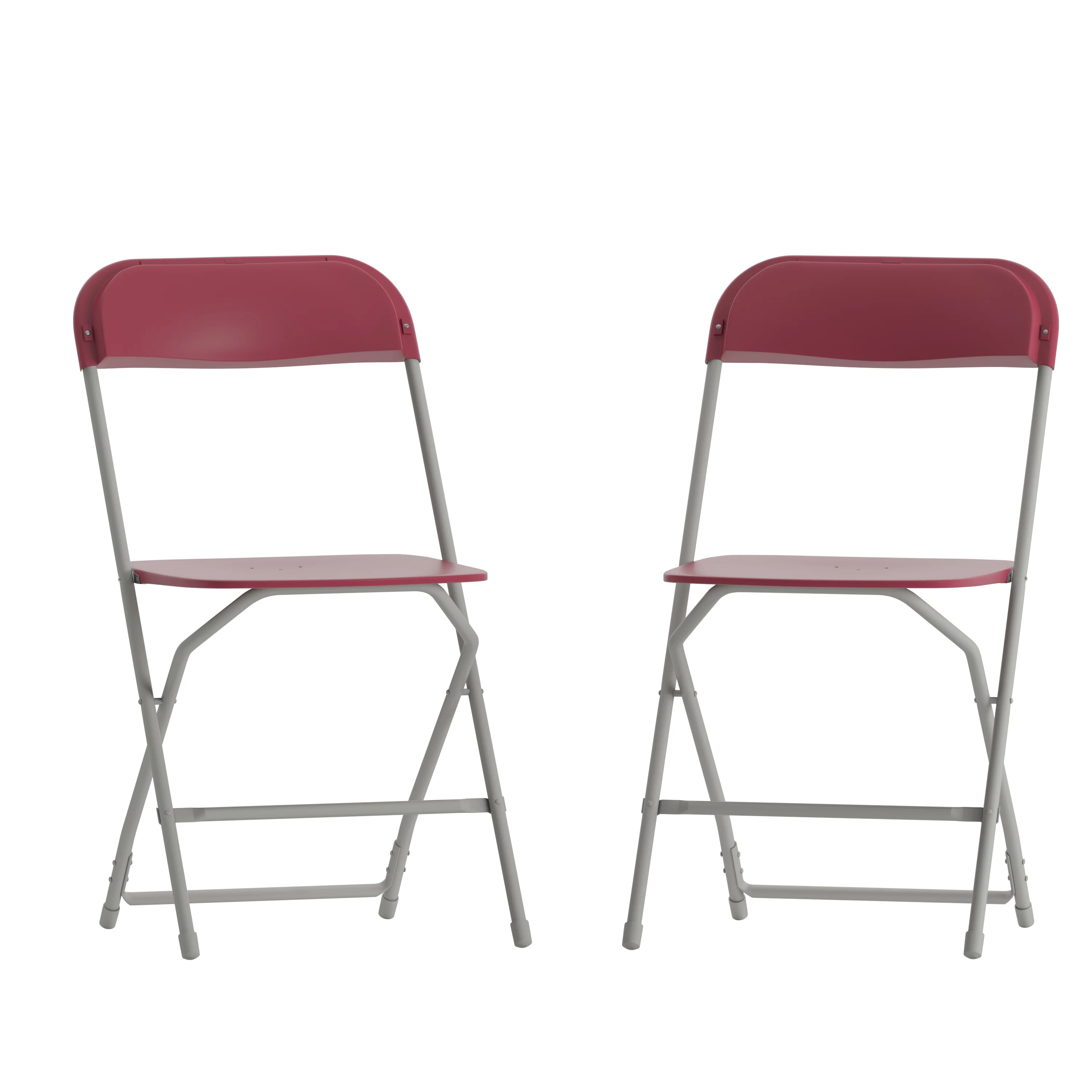 Flash Furniture Hercules Series Plastic Folding Chair Red - 2 Pack 650LB Weight Capacity Comfortable Event Chair - Lightweight Folding Chair