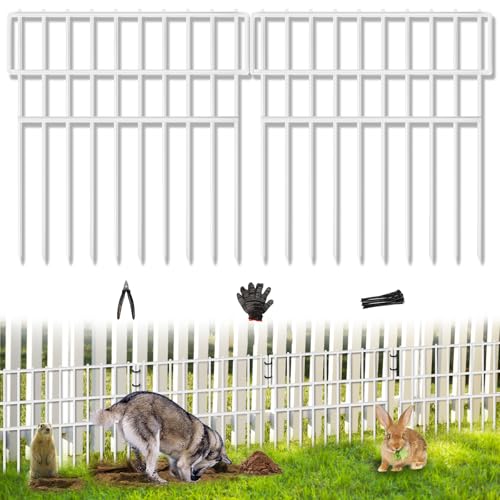 39.5ft(L) X 13in(H) Animal Barrier Fence, 28 Panels No Dig Fence for Dogs, 1.52IN Gap Anti Digging Dog Barrier, Rustproof Metal Garden Edging Border Defense for Outdoor, Yard, Lawn