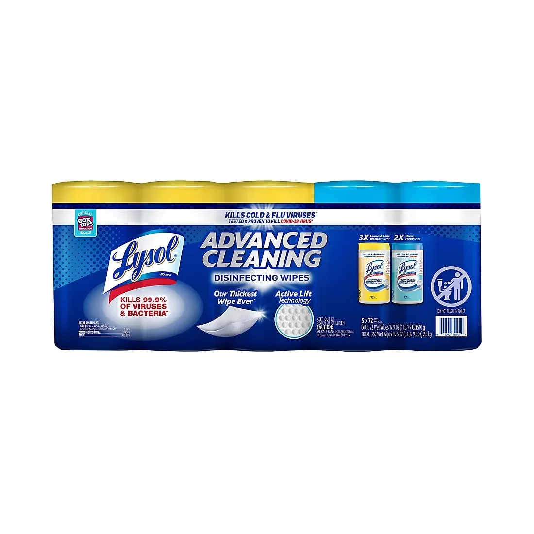 Lysol® Advanced Cleaning Disinfecting Wipes Variety Pack, 8-3/8