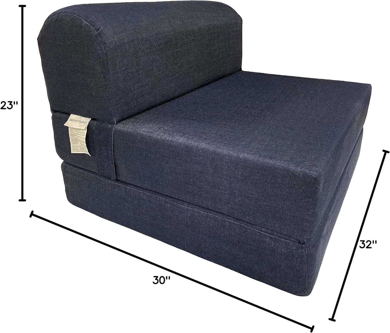 RUNFAYBIU D&D Futon  Sleeper Chair Folding Foam Bed  Foldable Sofa Mattress  Foam Density 1.8 lbs  6 x 32 x 70  Denim