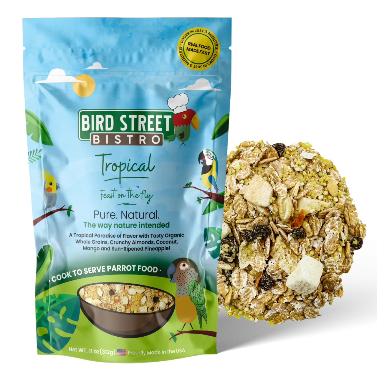 Tropical Feast on the Fly Bird Street Bistro Natural Parrot Food