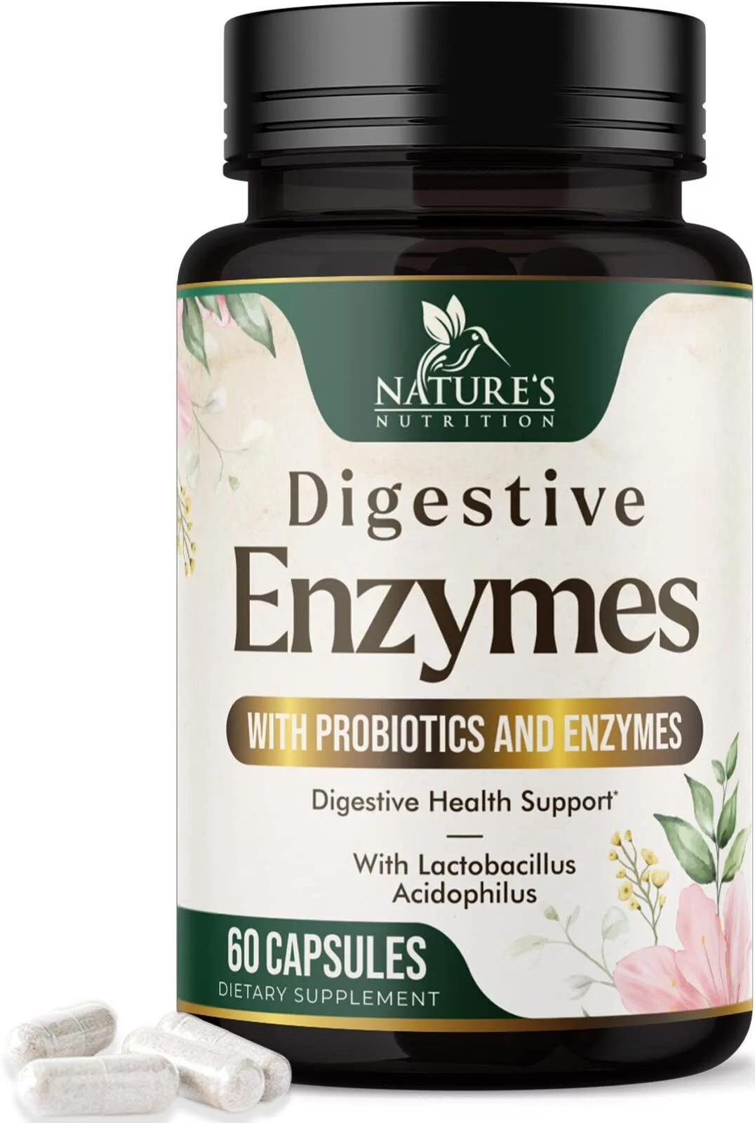 Probiotic Digestive Multi Enzymes, Probiotics for Digestive Health Support - 60 Capsules