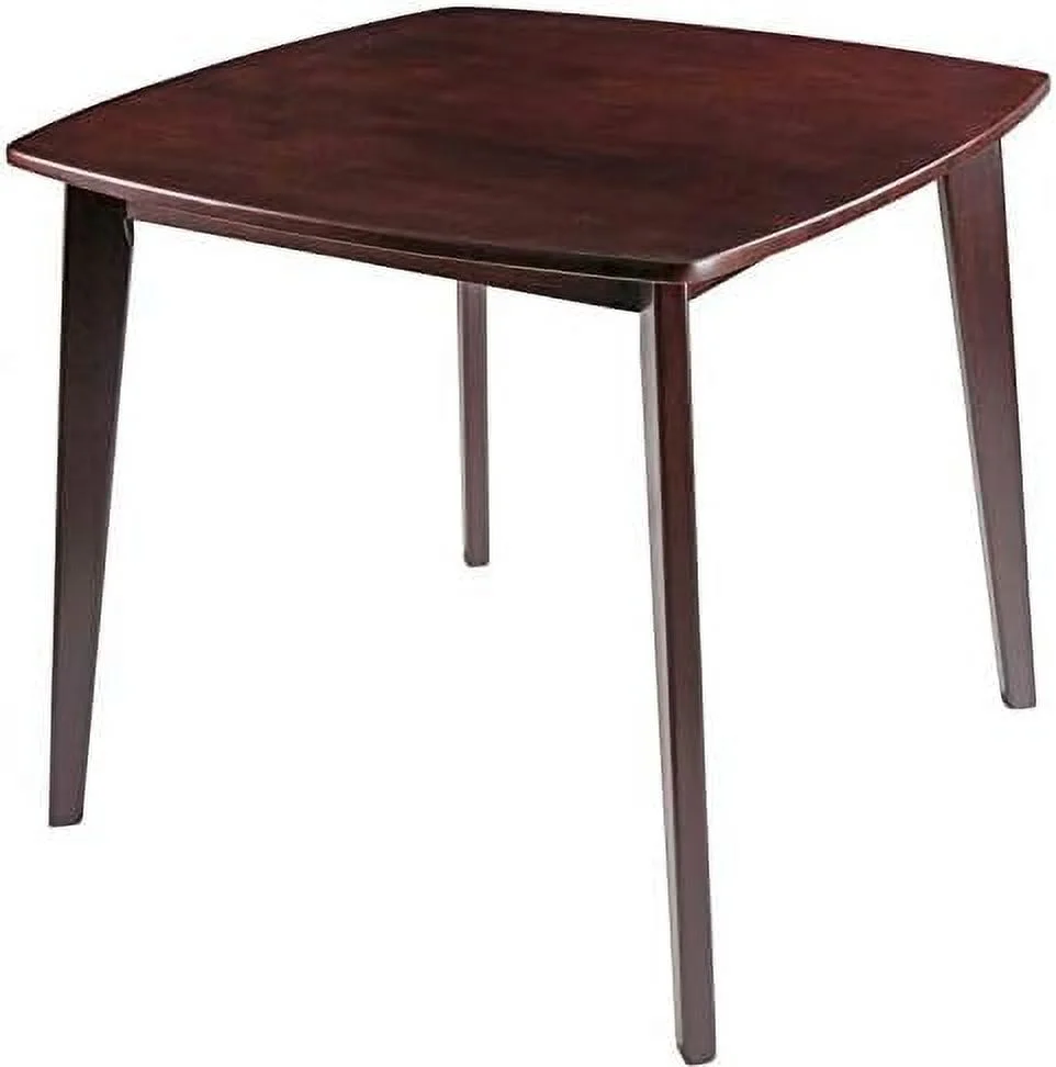 KHBIULIFE 34" Square Transitional Solid Wood Dining Table in Walnut
