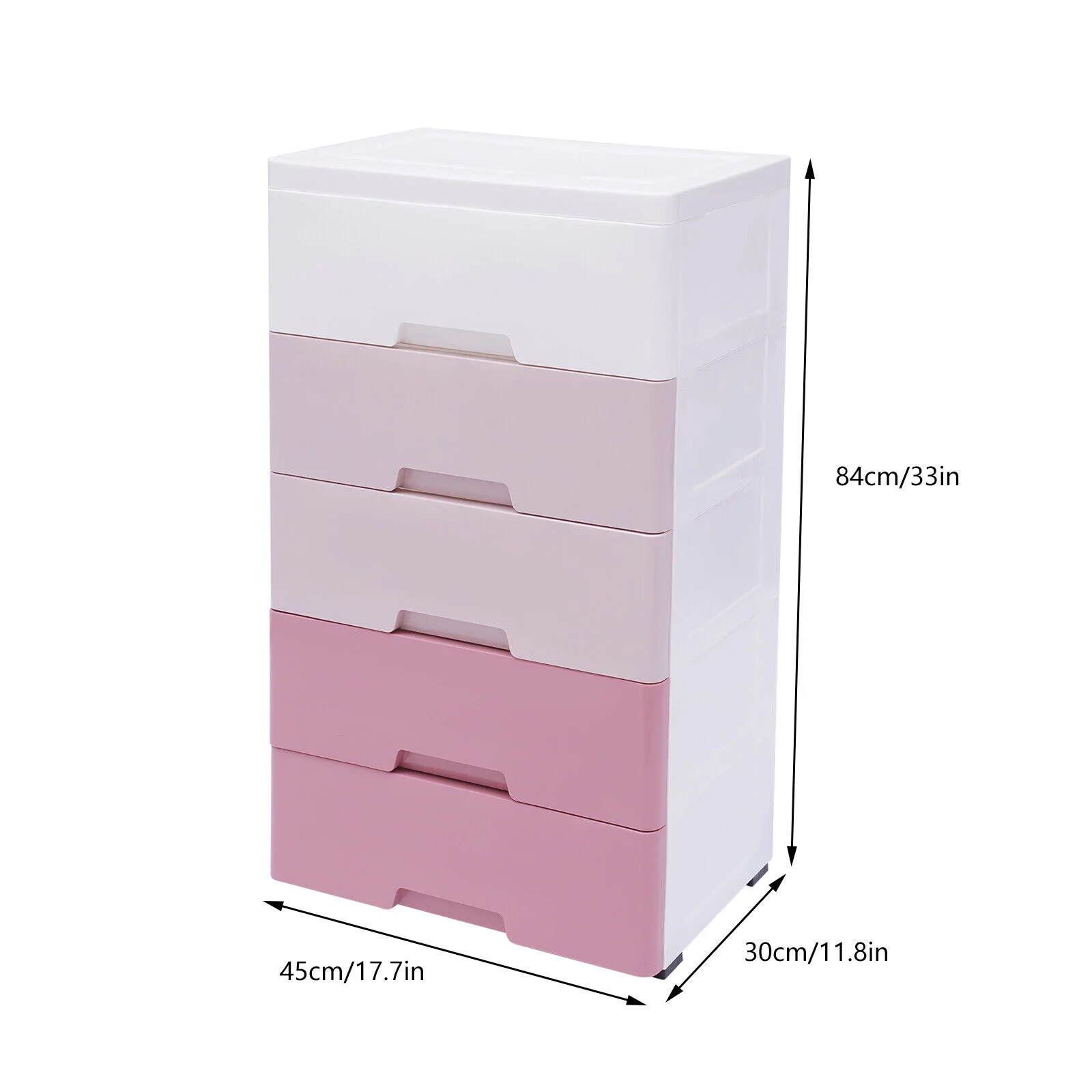 MIDUO Plastic Organizers with 5 drawer Bedroom Space Saving 5 Layer Storage Cabinet