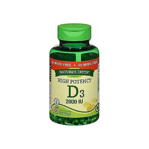 Nature's Truth High Potency Vitamin D3 2000 IU Quick Release, 300ct, 3-Pack