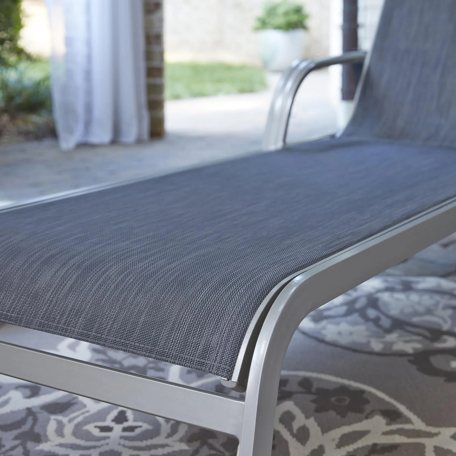 Homestyles Captiva Aluminum Outdoor Chaise Lounge in Gray