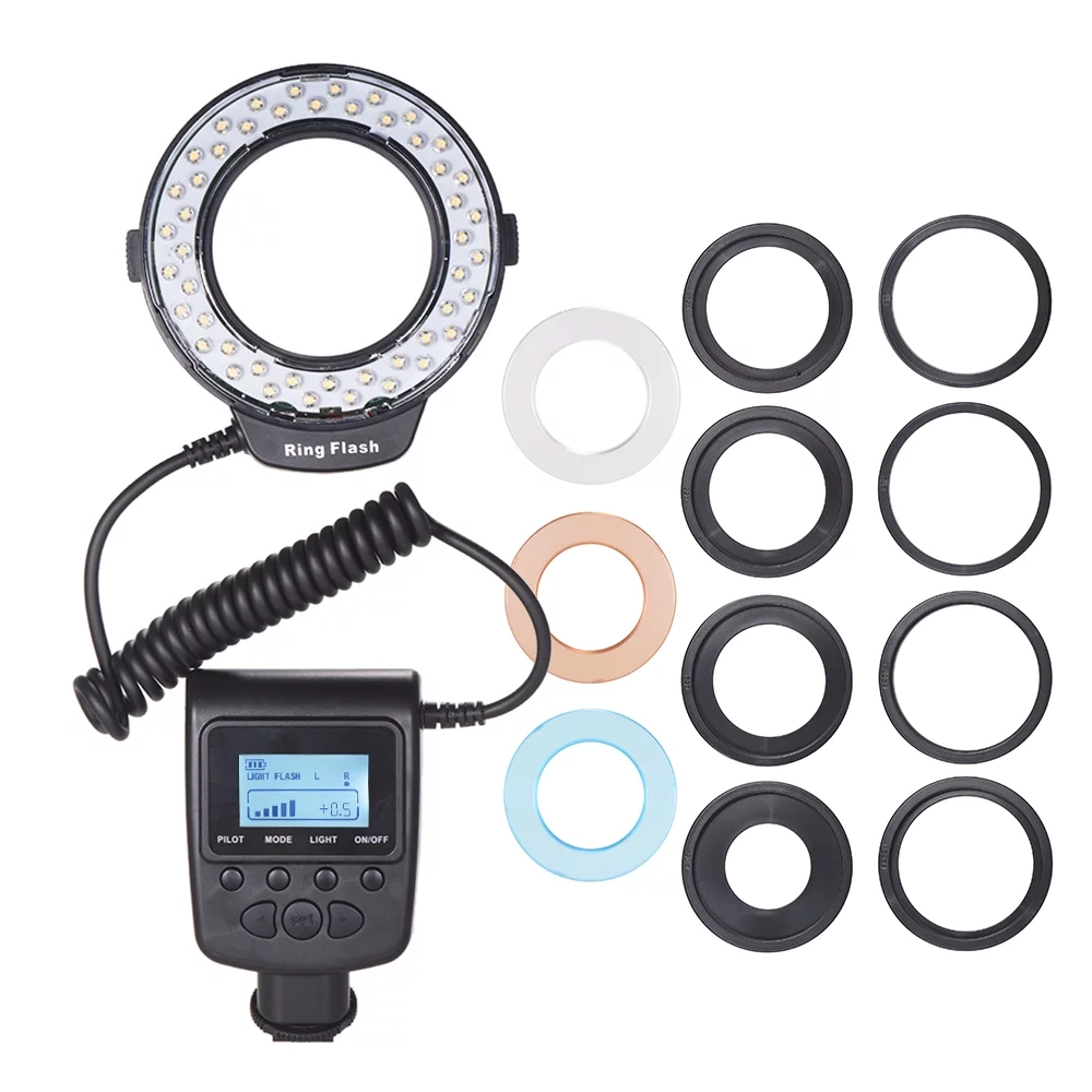 Spirastell Flash lamp,-130 ro Diffusers 8 Adapter Power 3 Diffusers Display 3000-15000K Power 3000-15000K Power 3 -130 LED LCD LED L Display ro LED L HUIOP Compatible Pentax Olympus QISUO ZDHF