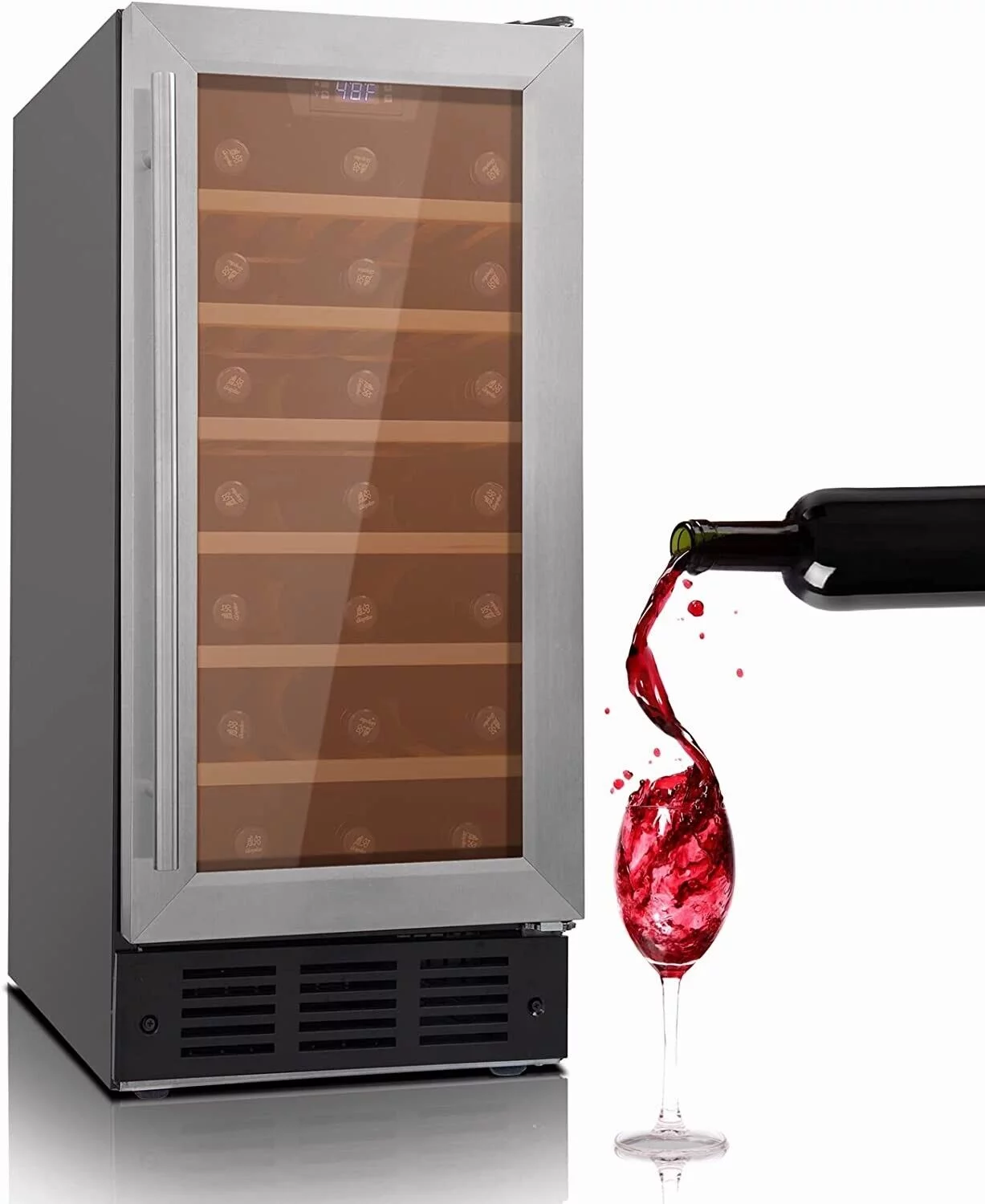Smad 31 Bottle Wine Fridge With Digital Temperature Control & Stainless Steel