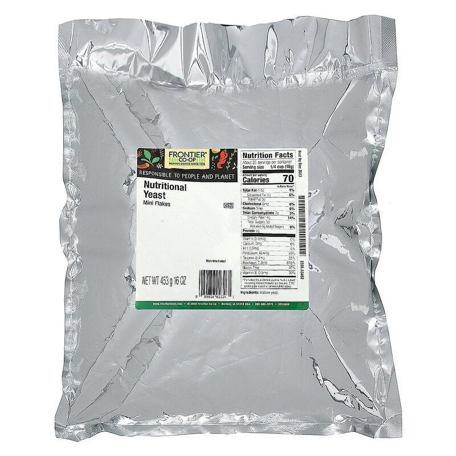 Frontier Natural Products Nutritional Yeast Mini Flakes 16 oz Pack of 4