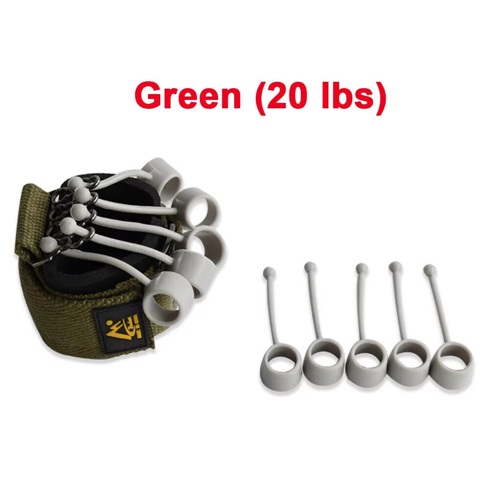 New Hand Resistance Bands Finger Stretcher Extensor Exerciser Grip Strengthener  20lbs Green Color