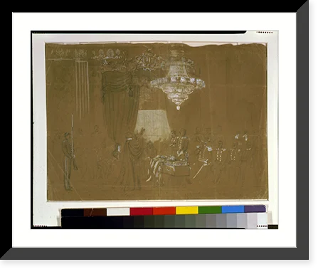 Historic Framed Print, Funeral service over Col. Ellsworth at the White House East Room - 2, 17-7/8