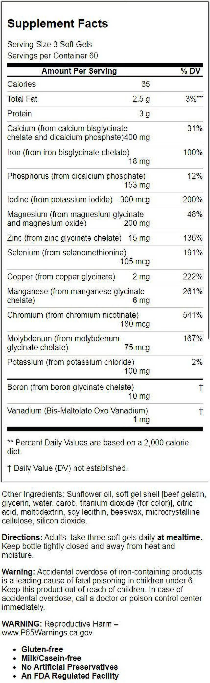 Carlson Chelated Minerals 180 Sgels