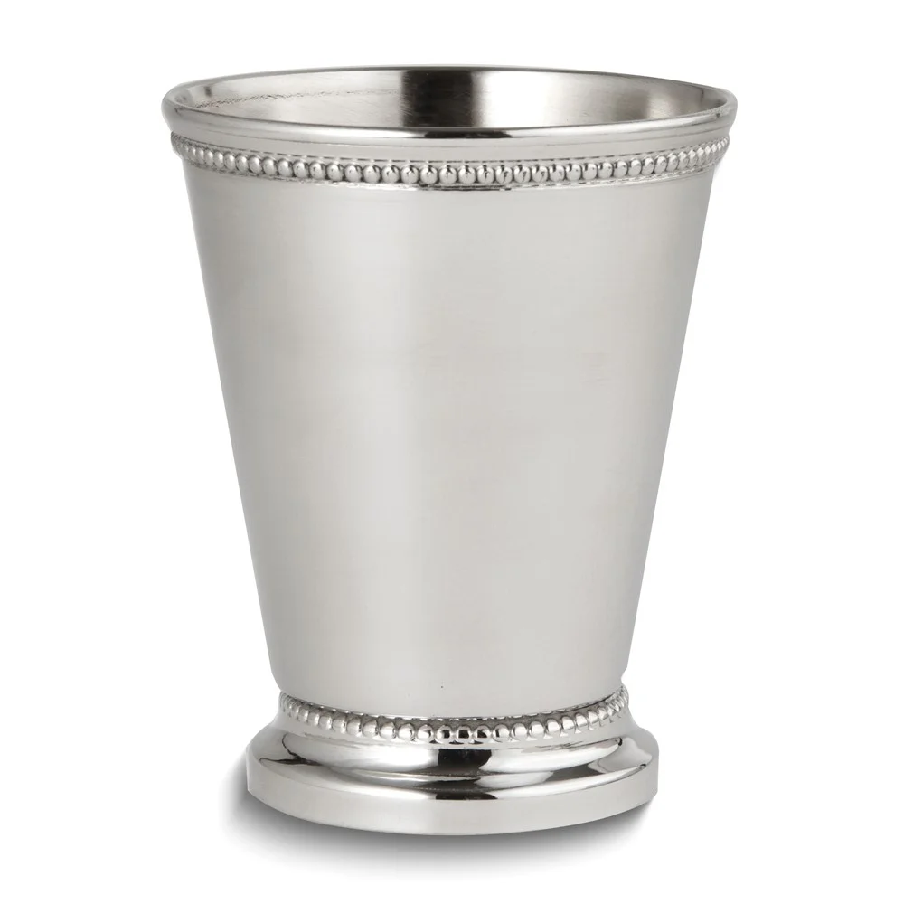 Nickel-plated Stainless Steel Beaded Medium Mint Julep Cup QGP8599