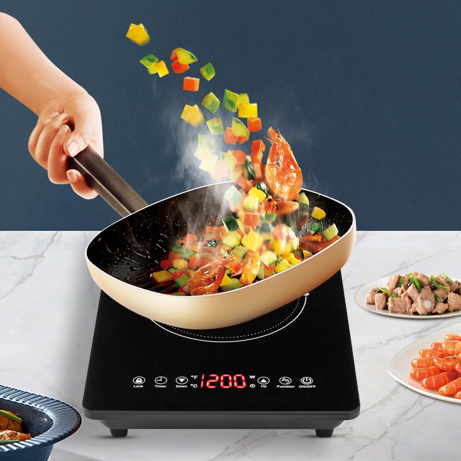Miumaeov Portable Digital 1800W Electric Induction Cooktop Cooker Countertop Burner