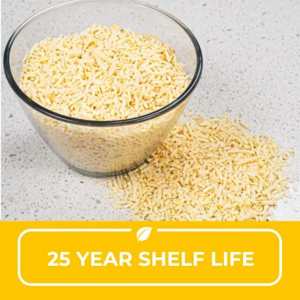 Nutristore Freeze-Dried Pepper Jack Cheese Shredded | Amazing Taste & Quality | Perfect for Snacking & Backpacking, Camping Meals | Emergency Survival Food Storage | 25 Year Shelf-Life