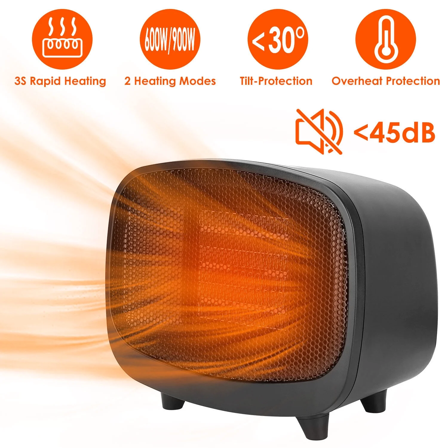 Portable Electric Space Heater Mini Space Heater Fan Heater Overheat Protection