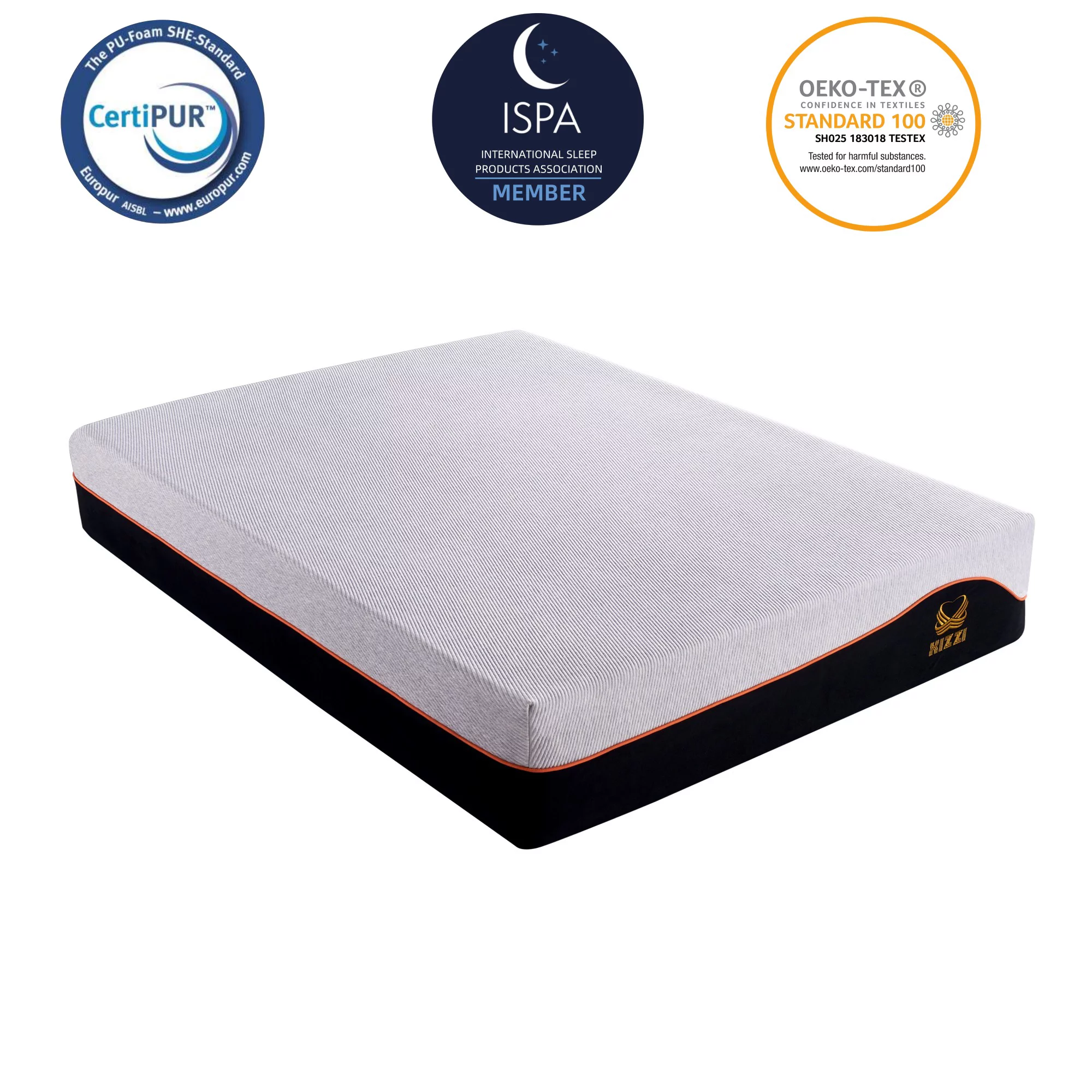 Xizz 12 inch Hybrid Mattress in a Box Medium-Firm King Mattress with Gel Memory Foam for Pressure Relief
