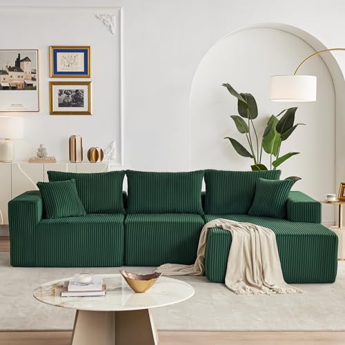 108” Modular Sectional Sofa, Cloud Sectional Couch with Deep Seat, Modern Modular L-Shape Sofa Couch with Chaise,Upholstered Couches for Living Room Bedroom (Beige, Left Facing Chaise)