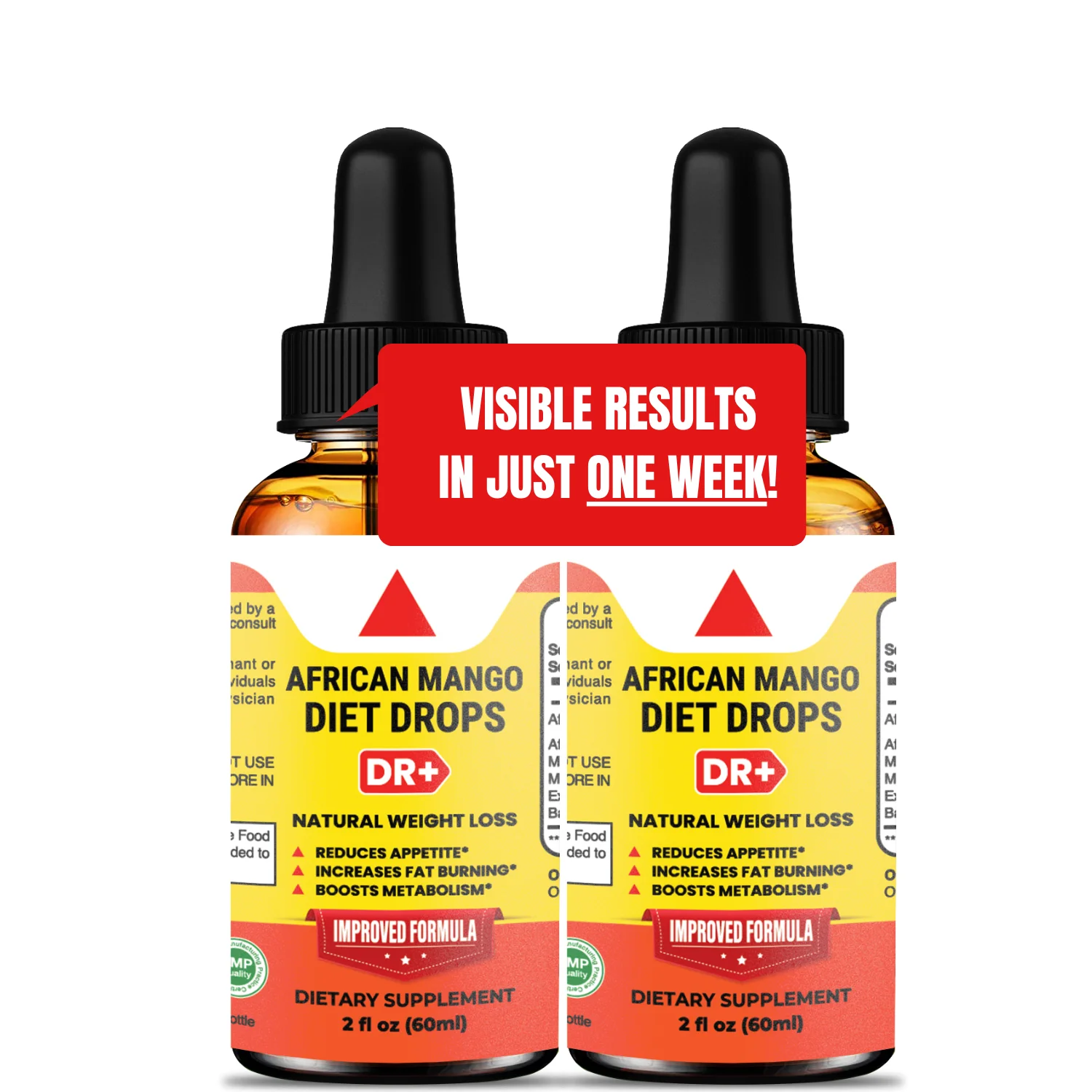 HERBLIF African Mango Drops Appetite Suppressant and Belly Fat Burner Intermitted Fasting for Weight Loss Fat Burning Metabolism Booster Manage Cravings Boost Energy Safe, Made in USA 2oz [2-Pack]