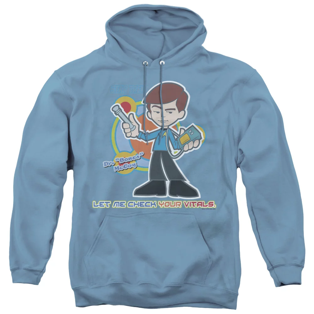 Quogs Check Your Vitals Adult Pullover Hoodie Sweatshirt Carolina Blue