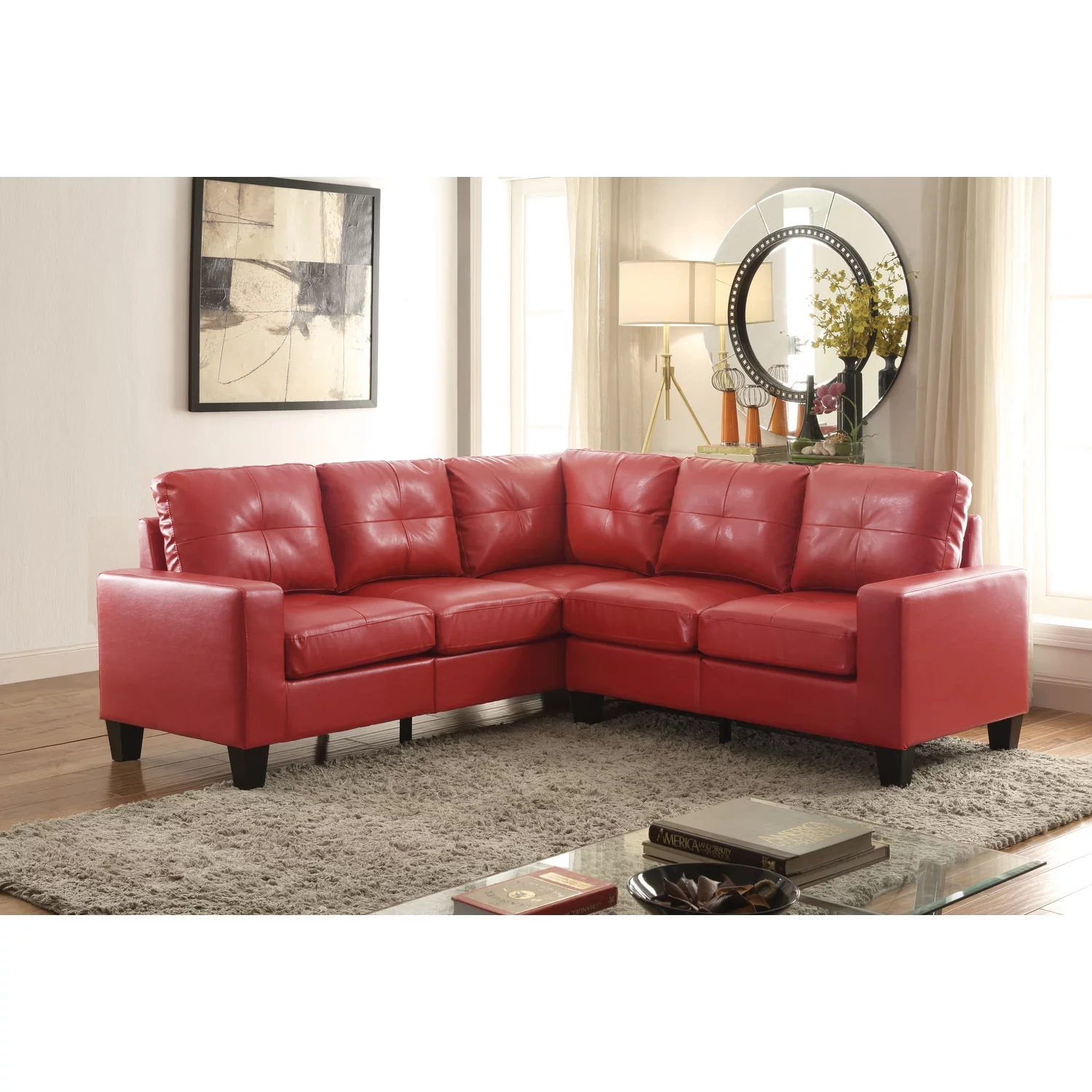 Homestock Boho Beauty G465B-SC Sectional , Red