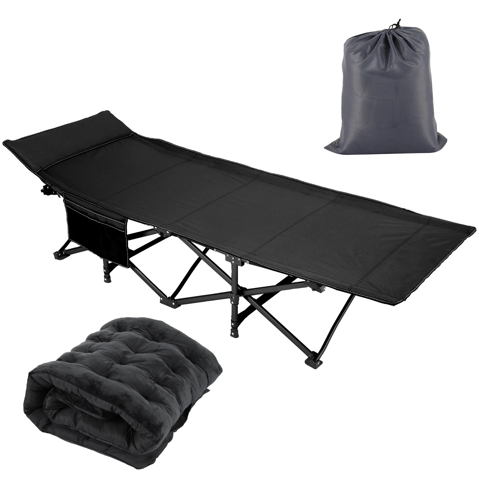 Adnoom Portable Folding Bed for Adults, 900LBS Folding Bed Cot with Removable Thick Mattress, Carry Bag, Heavy Duty Sleeping Cots Camping Bed for Outdoor, Office & Home