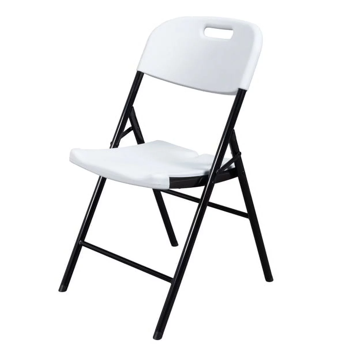 SYTHERS Plastic Folding Chairs, 4 Pack Stackable Dining Chairs for Guests Kitchen Office Wedding Party Picnic, White