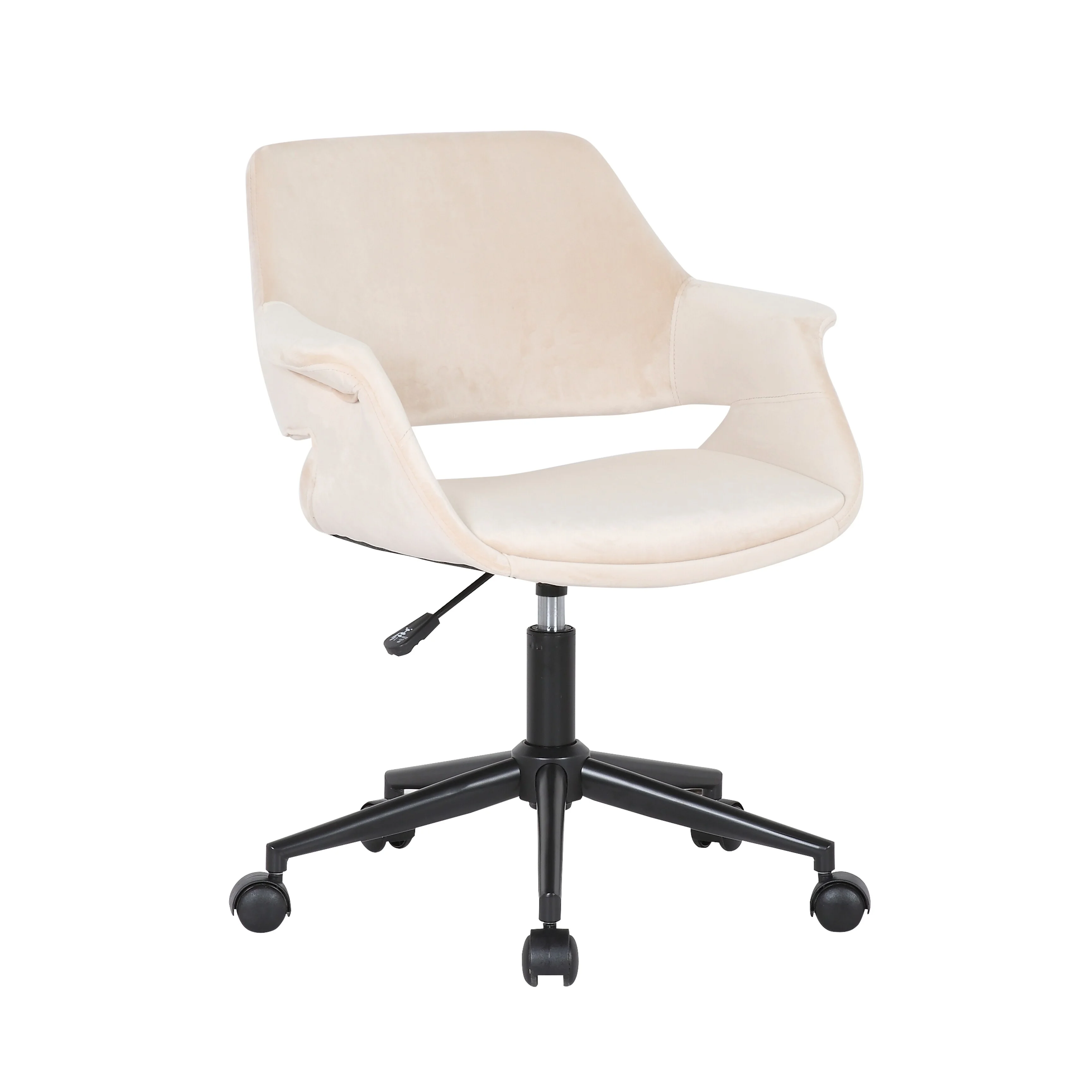 Porthos Home Rylee Office Chair With 360-degree Swivel, Instant Adjustable Height, Velvet Upholstery And Sturdy Iron Roller Castor Wheels (Great For Small Offices And Home Studios)