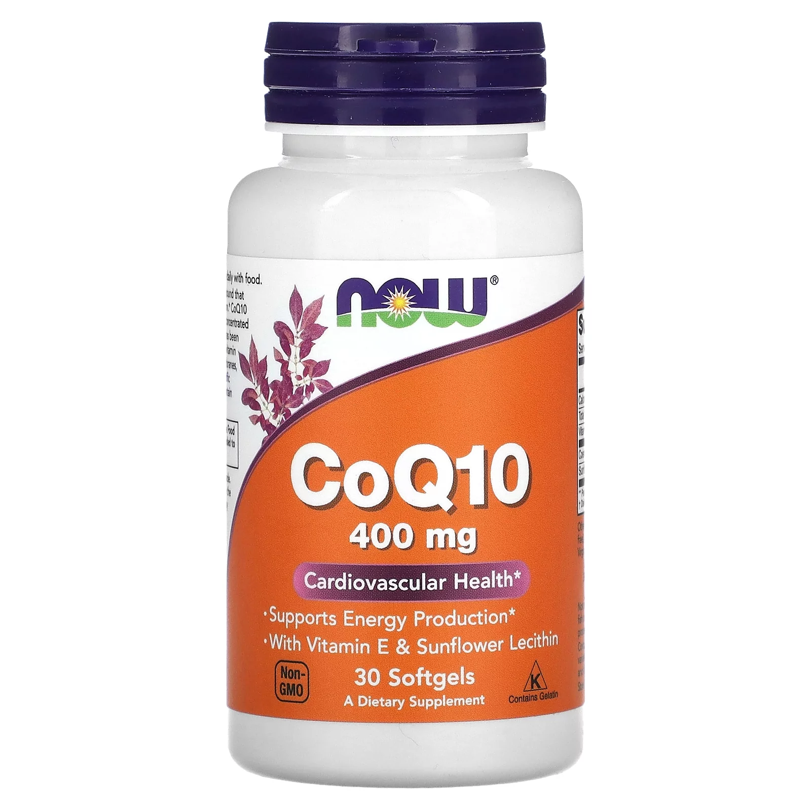 NOW Foods - CoQ10 Cardiovascular Health Support 400 mg. - 30 Softgels