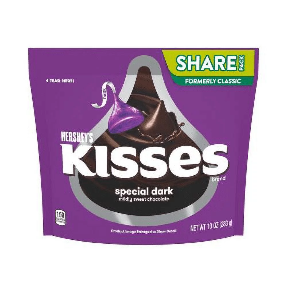 Hershey's Dark Chocolate Kisses - 10oz (Pack of 12)