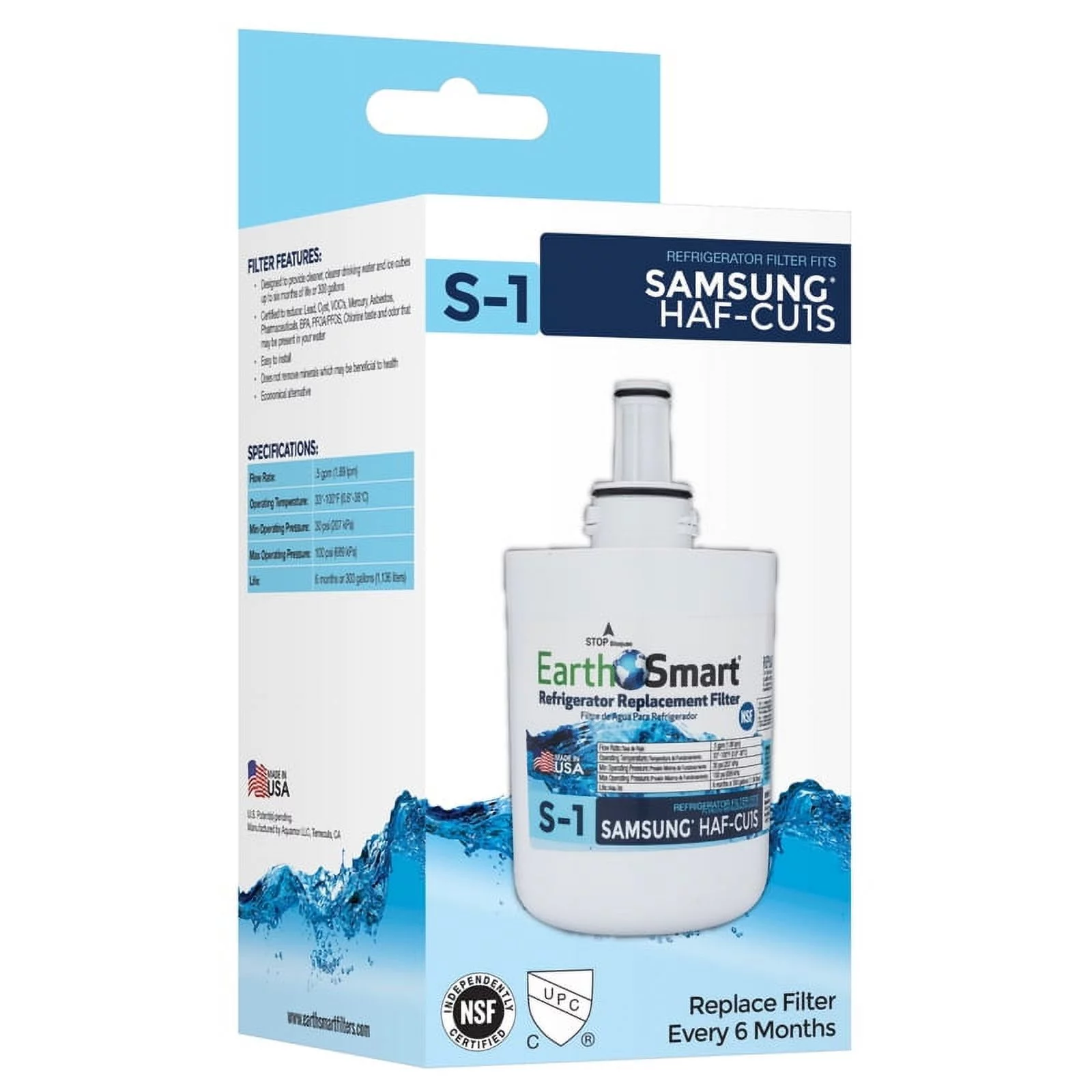 EarthSmart S1 Samsung Icemaker & Refrigerator Water Filter Cartridge 102620